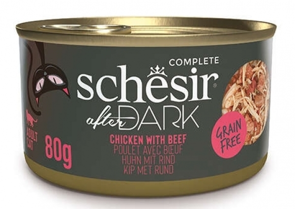 Schesir After Dark Tavuklu ve Sığır Etli 80 gr Kedi Maması
