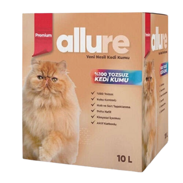 Allure Aktif Karbonlu Tozsuz Topaklanan 10 lt Kedi Kumu