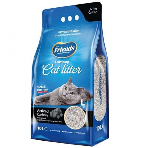 Friends İnce Taneli Topaklanan Actived Carbon Doğal 10 lt Kedi Kumu
