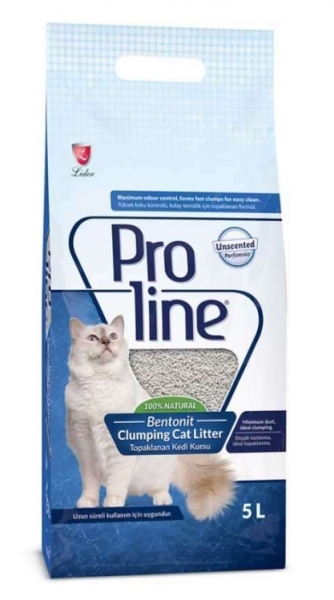 Proline Doğal Unscented Topaklanan Kokusuz 5 lt Kedi Kumu