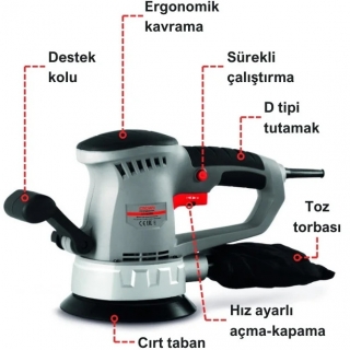 Crown CT13395 Eksantrik Zımpara