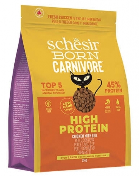 Schesir Born Carnivore Tavuklu ve Yumurtalı Tahılsız 255 gr Kedi Maması
