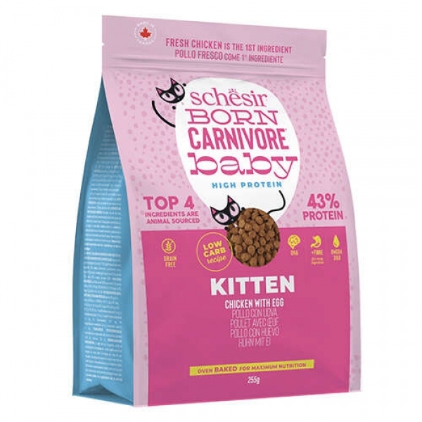 Schesir Born Carnivore Tavuklu ve Yumurtalı Tahılsız Yavru 1.25 kg Kedi Maması