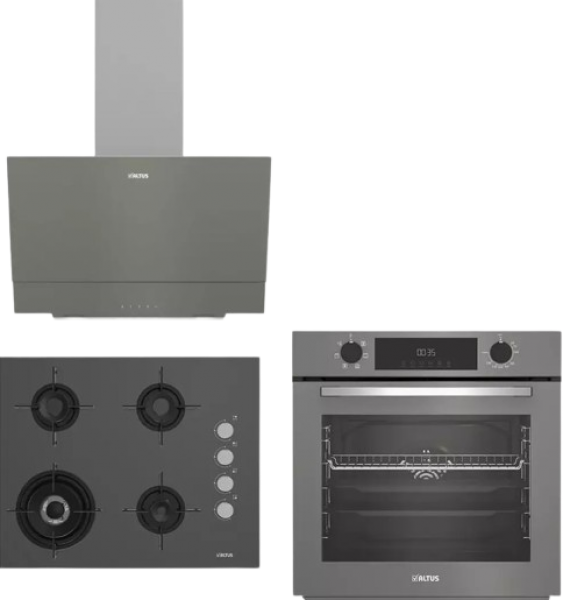 Altus Gri Cam Ankastre Set ALA 189 GG + ALA 322 G + ALA 510 G