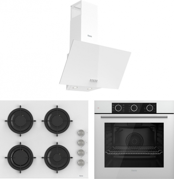 Ferre 3 'lü Beyaz Ankastre Set CS206 + XE62CB + D087