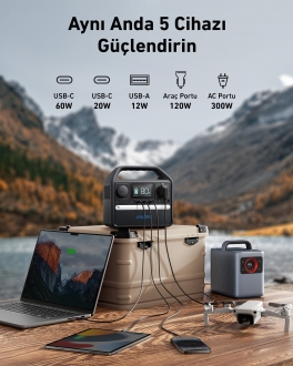 Anker Solix 522 PowerHouse 300W Taşınabilir Güç İstasyonu
