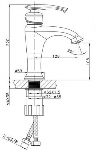 Fontana FM-1115 Lavabo Bataryası