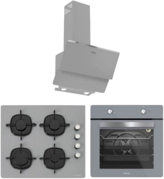 Silverline Gri Ankastre Set CS5335S02 + BO6501S01 + 3490 Oslo