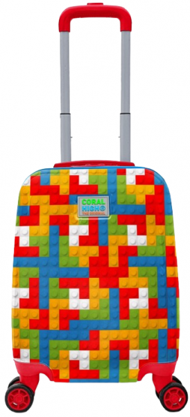 Coral High 16793 Blok Desenli Çocuk Valizi