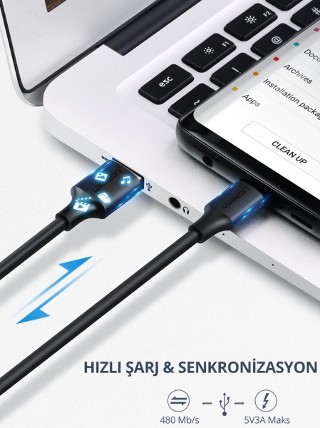 Ugreen ‎60826 Şarj Kablosu (3 m)