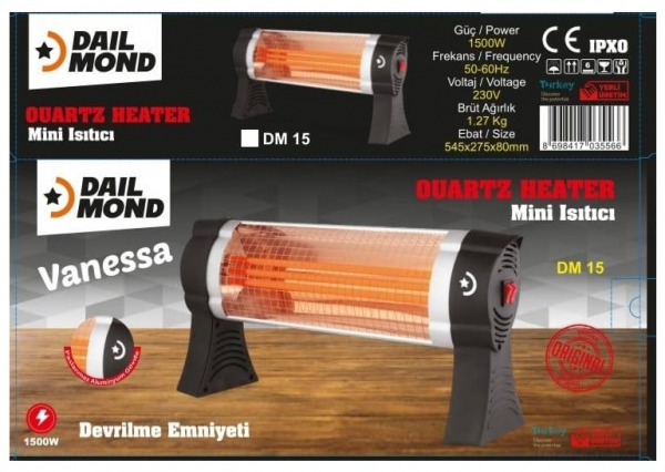 Dailmond Vanessa DM-15 1500W Quartz Isıtıcı