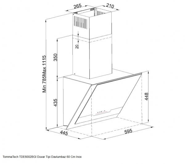 Tommatech TDE6002BGI Davlumbaz