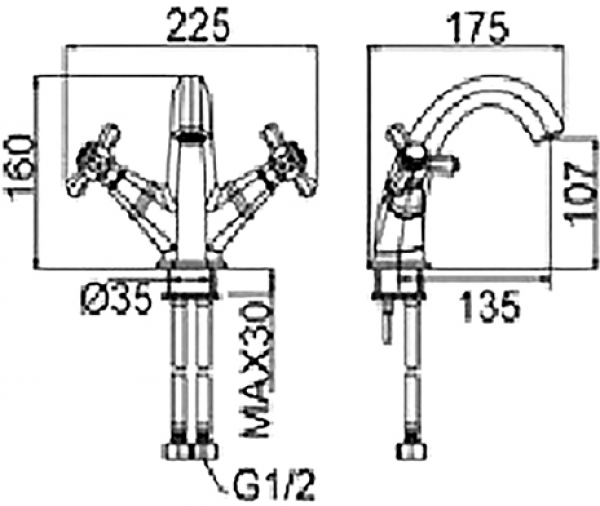 Newarc Hexa 104521 Lavabo Bataryası