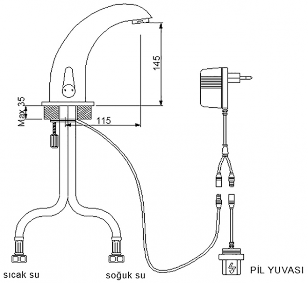 Newarc Tekno 513523 Lavabo Bataryası