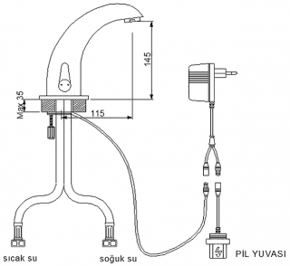Newarc Tekno 513523 Lavabo Bataryası