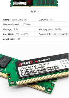 Fury E-Sport DDR3 8 GB 1600 MT