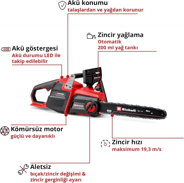 Einhell GP-LC 36/40 Li BL Solo Motorlu Testere (Aküsüz)