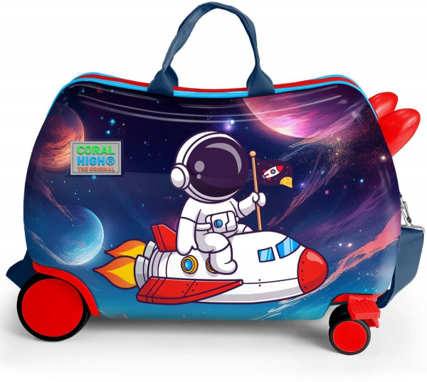 Coral High 16364 Astronot Desenli Otur-Çek Çocuk Valizi