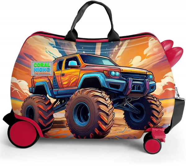 Coral High 16365 High Wheels Truck Desenli Otur-Çek Çocuk Valizi