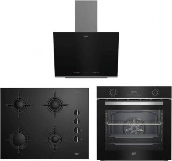 Beko Siyah Cam Buhar Destekli 3’lü Ankastre Set BOCD T 6510 DWS + BFC 430 S + BDE 6060 S