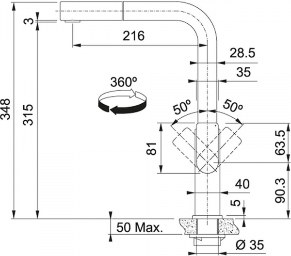 Franke Mythos 115.0550.442 Eviye Bataryası