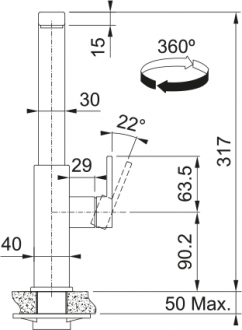 Franke Mythos 115.0550.441 Eviye Bataryası