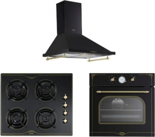Vestel Rustik Siyah Ankastre Set AO-6104 YRS + AF-7688 RS + AD-6002 RS