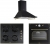 Vestel Rustik Siyah Ankastre Set AO-6104 YRS + AF-7688 RS + AD-6002 RS