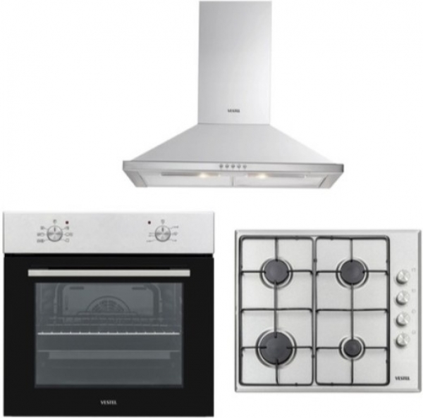Vestel İnox Ankastre Set AO-6004 YX + AF-5661 YX + AD-6001 X