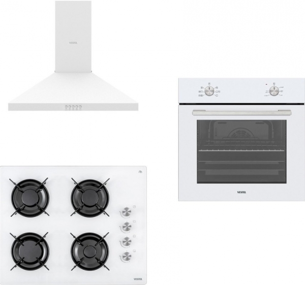 Vestel Beyaz Set 80 Ankastre Set AO-65104 B + AF-4661 YB + AD-60030 B