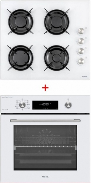 Vestel 2'li Beyaz Ankastre Set AO-6104 YB-DG + AF-861052 B +