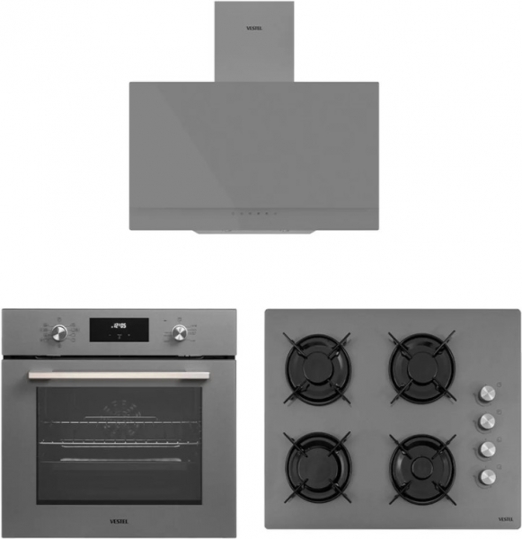 Vestel Gri Ankastre Set AO-65104 GDG-DW + AF-7684 YG + AD-63330 G