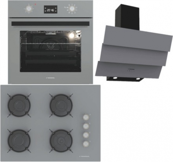 Termikel Antrasit Ankastre Set BH P7144C A + BO O6555C A + CH S6532C BA