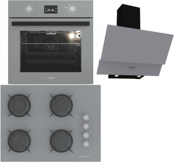 Termikel Antrasit Ankastre Set BH P7144C A + BO O6555C A + CH C6532C BA