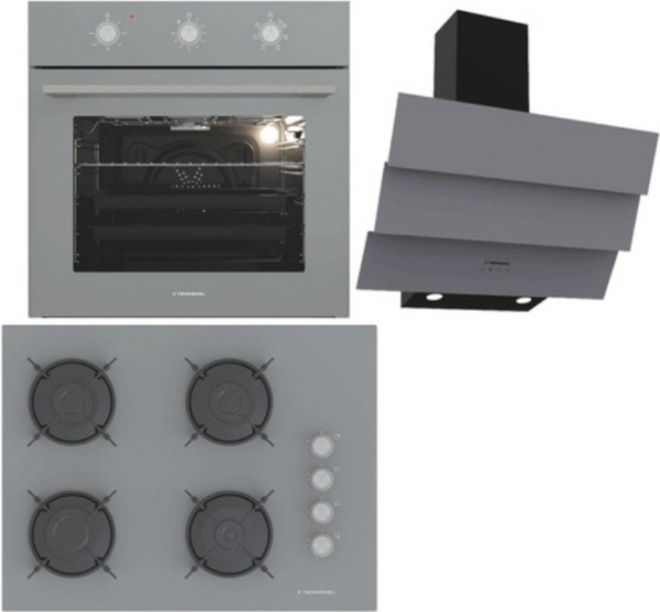 Termikel Antrasit Ankastre Set BH P7144C A + BO O6435C A + CH S6532C BA