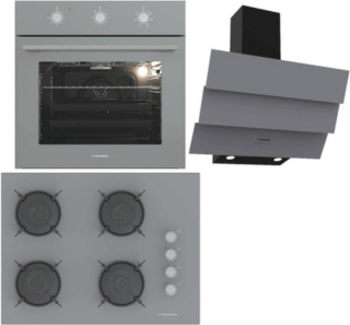 Termikel Antrasit Ankastre Set BH P7144C A + BO O6435C A + CH S6532C BA