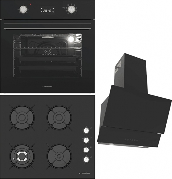 Termikel Siyah Ankastre Set BH P6194C B + BO O6555C DB + Argemon BB60