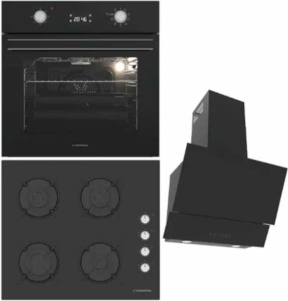 Termikel Siyah Ankastre Set BH P6144C B + BO O6555C DB + Argemon BB60
