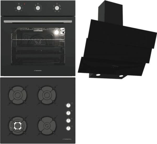 Termikel Siyah Ankastre Set BH P6194C B + BO O6435C B + CH S6532C BB