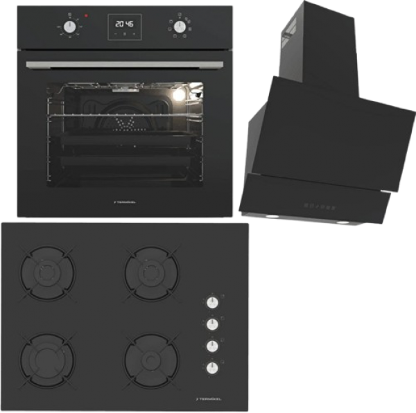 Termikel Siyah Ankastre Set BH P7144C B + BO O64D5C B + Argemon BB60
