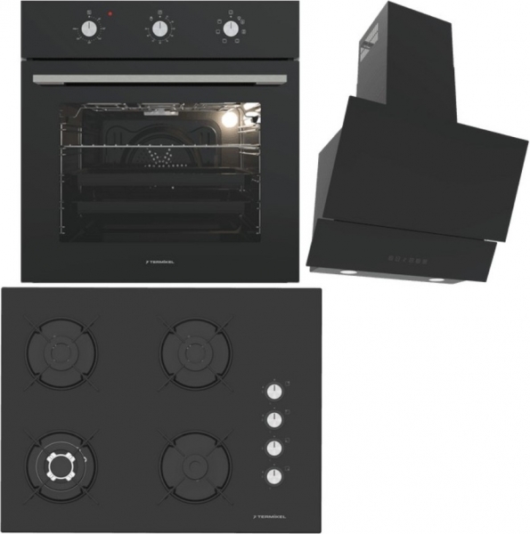 Termikel Siyah Ankastre Set BH P7194C B + BO O6435C B + Argemon BB60