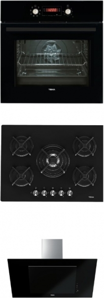 Teka Chef 10 Lux Siyah Ankastre Set HF LUX 70 5G AI AL + HAK 629 BK + DVT 98660 TBS BK