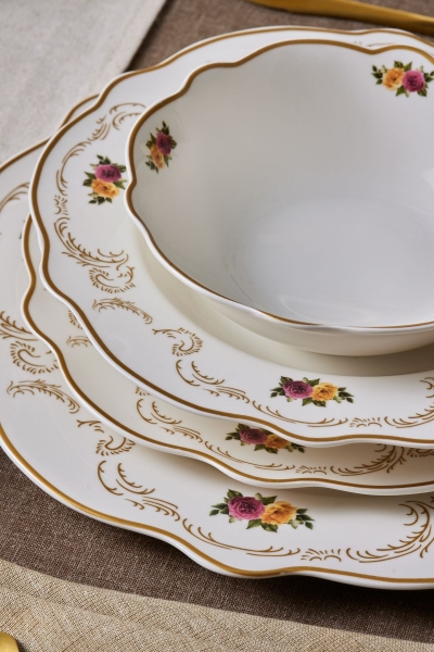 Karaca Forever Bone Antique 24 Parça Yemek Takımı