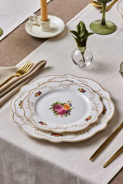 Karaca Forever Bone Antique 24 Parça Yemek Takımı