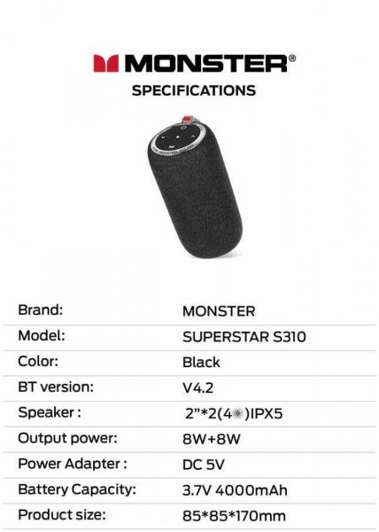 Monster Superstar S310 Bluetooth Hoparlör (16 W)