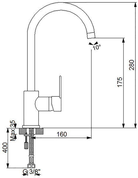 Newarc Domino 971731S Lavabo Bataryası (Bakır)