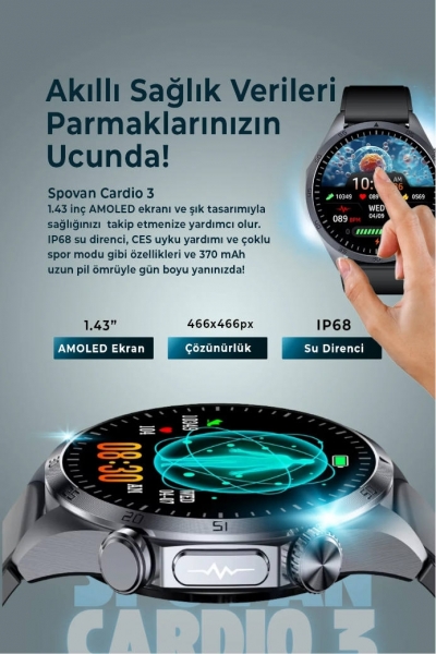 Spovan Cardio 3 Akıllı Saat