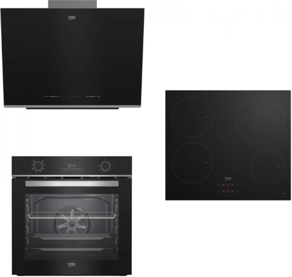 Beko Siyah Ankastre Set BOI 6020 S + BFC 430 S + BDE 6062 S
