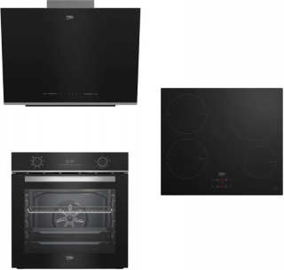 Beko Siyah Ankastre Set BOI 6020 S + BFC 430 S + BDE 6062 S
