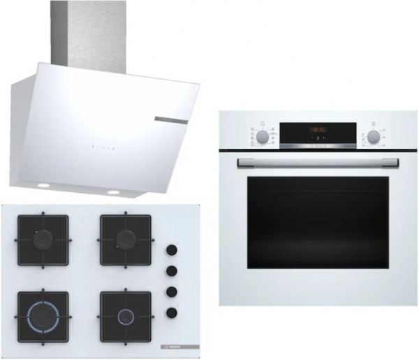 Bosch Beyaz Ankastre Set POP7C2P30O + HBF534EW3T + DWK66PJ20T